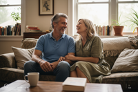 50 year old man with wife taken on iphone